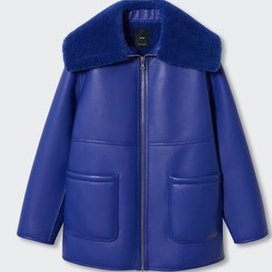 Mango Faux shearling-lined coat